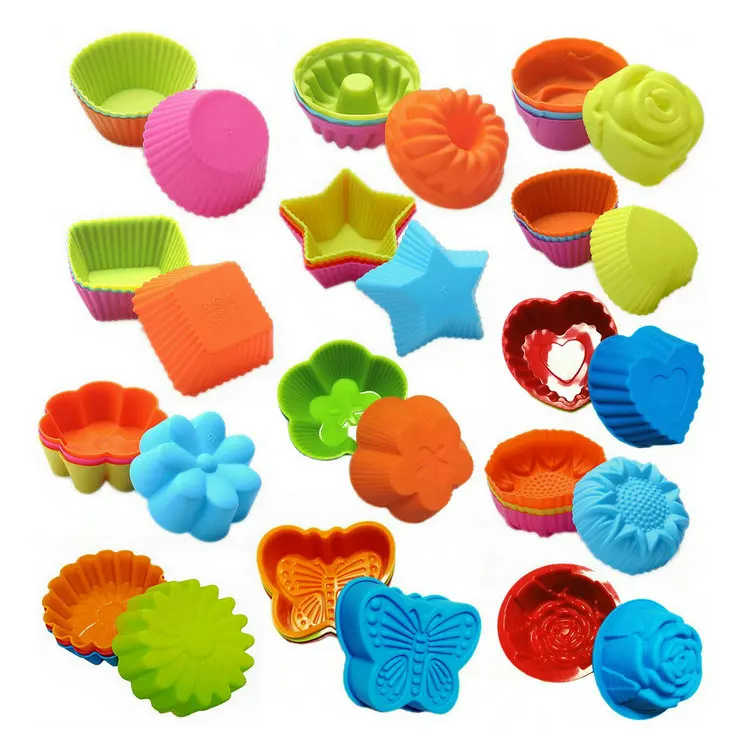 Custom Silicone Maker DIY 9 Shape Cake Muffin Cupcake Baking Mold Round Shaped Cupcake Baking Decorating Tools