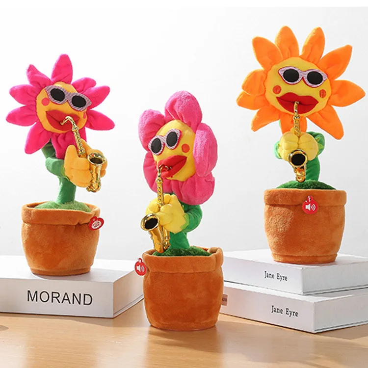 Creative Sun Enchanting Flower Dance Blowing Sark Bluetooth Style Simulation Sunflower Plush Toy