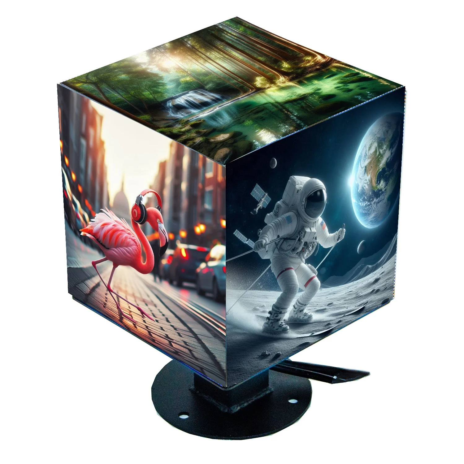 Waterproofd 3D Cube Displays for Innovative Branding Brig3d LED Video Wall Screen Photo Panel Led Indoor HS Plywood Case 2 Years