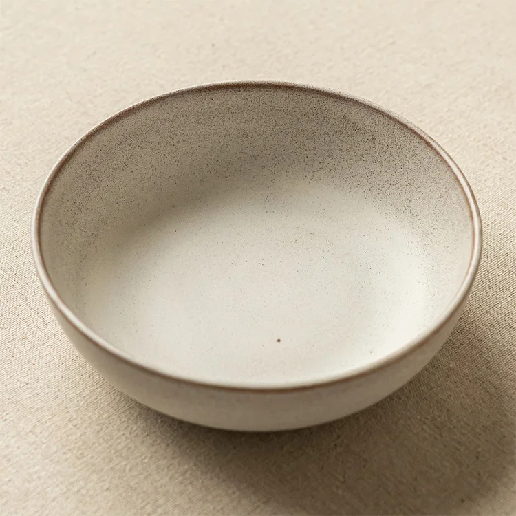 Slight Defect Modern Natural Colour Porcelain Microwave Round Ceramic Ramen Bowl Microwave Safe Porcelain Bowls Tableware
