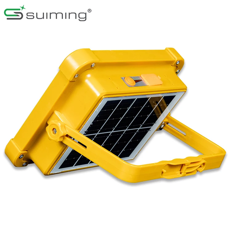 Solar Powered 1000 Watt Tri-color Flat LED Flood Lights With Hanging Hook USB Rechargeable Work Light With Power Bank