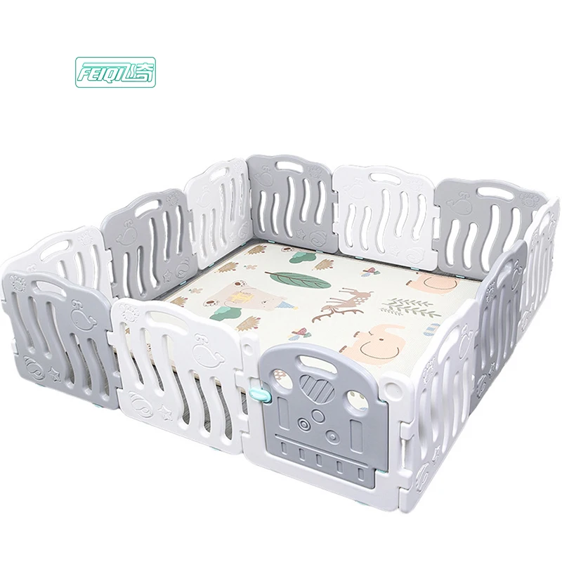
Plastic baby safety play yard 12 panel indoor playpen for kids 