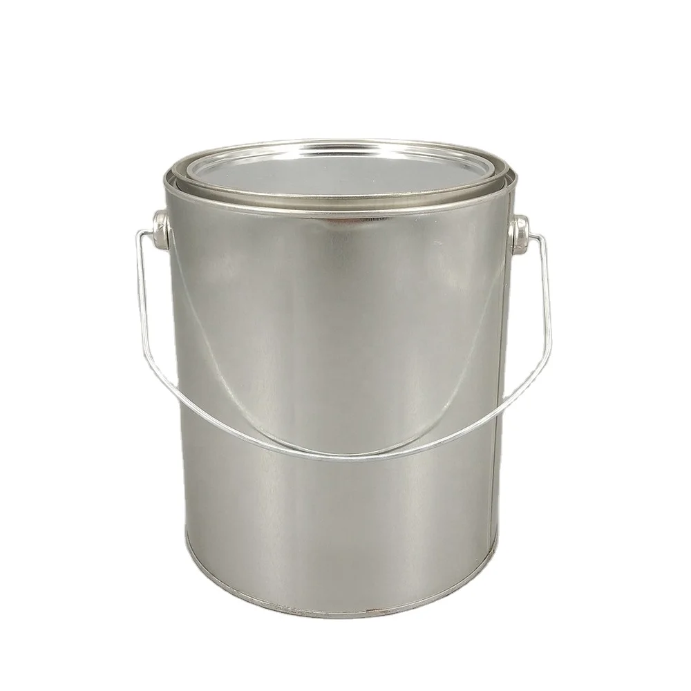 4 liter round metal tins empty paint can with printing