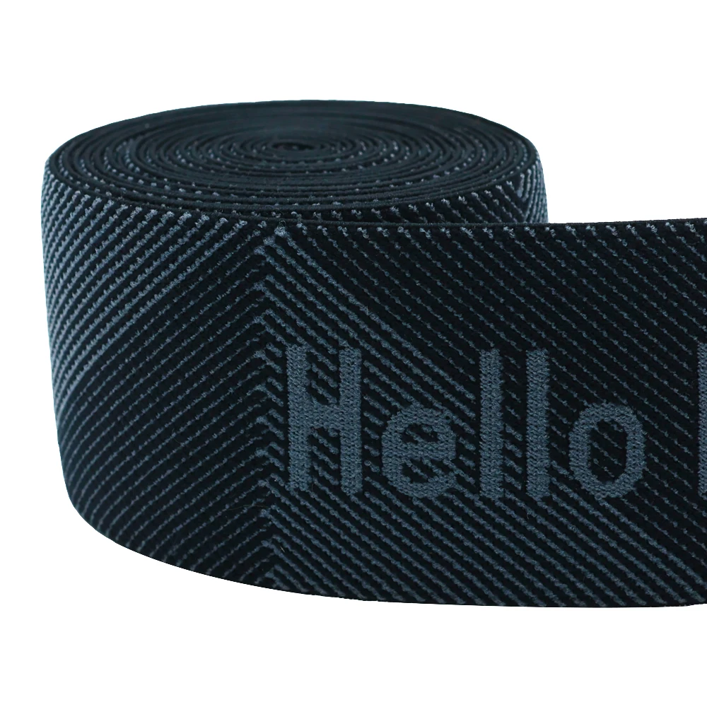 Custom heavy duty garment accessories single side elastic tape 45mm soft nylon spandex  jacquard waistband