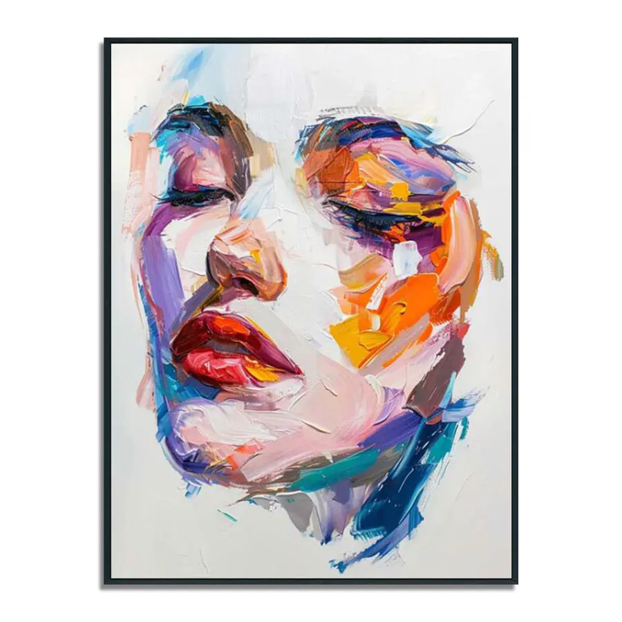 Original Art Modern Woman Canvas Oil Painting Handpainted Figure Portrait for Home Decor