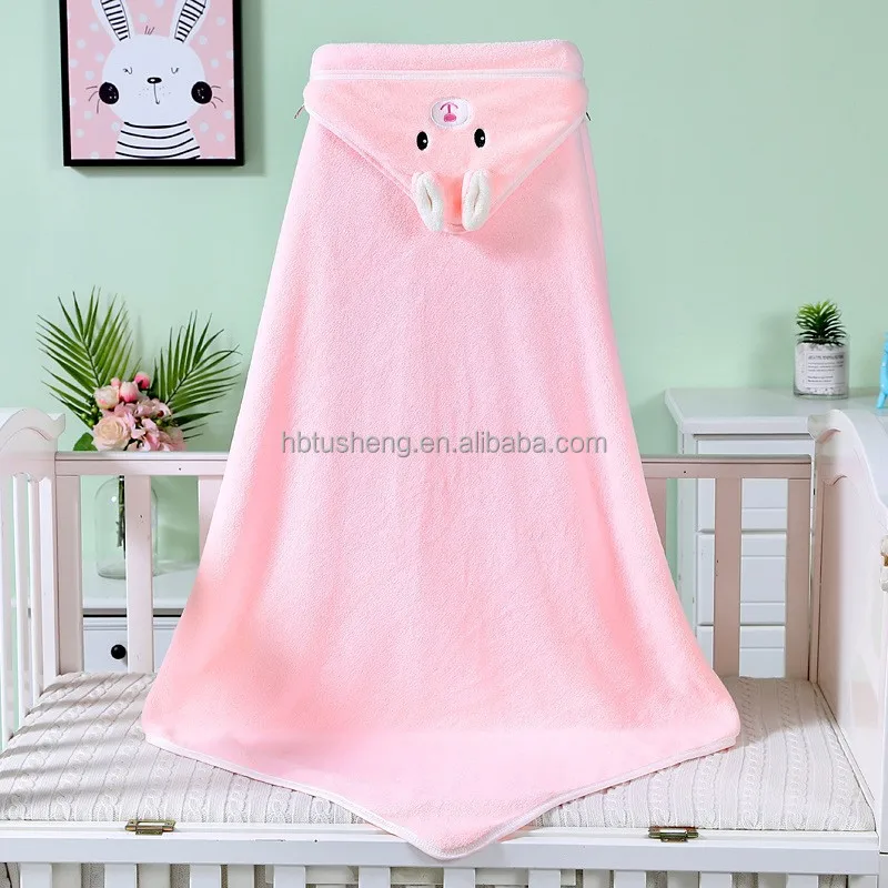 Best Quality Coral Fleece baby hooded towel Super Absorbent baby hooded bath towel