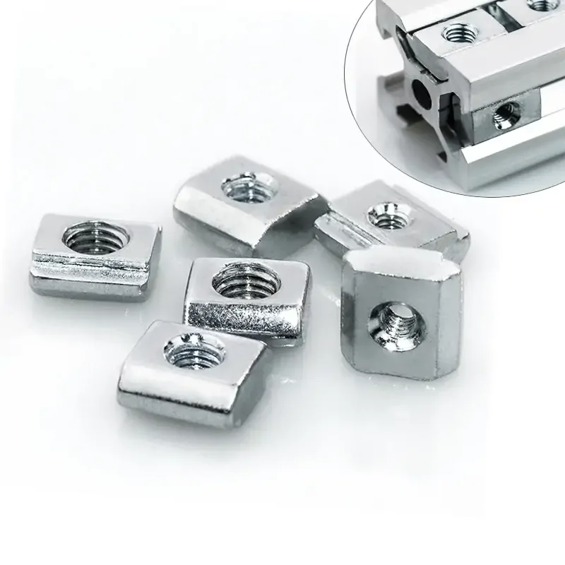 Wholesale Stainless Steel 40 series-M8 Sliding T-Nut industrial T Block Square Nuts for 4040/4080 aluminum profile V Slot T-Slot