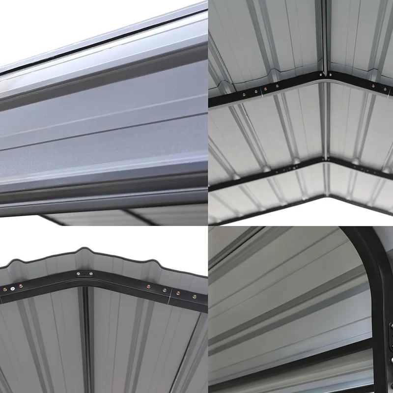 Outdoor Heavy Duty Metal Carport Garage Car Shelter Shade with Galvanized Steel Roof for Car Truck and Boats