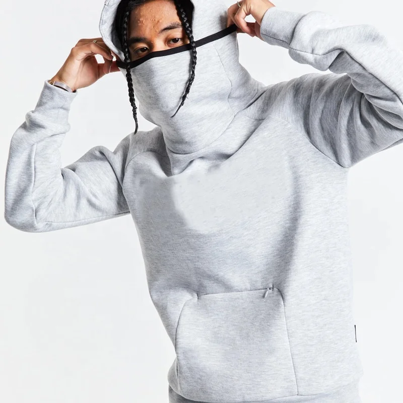 full zip up face hood washed men heavy essential comfy custom embroidery premium hoodie organic cotton ninja hoodies