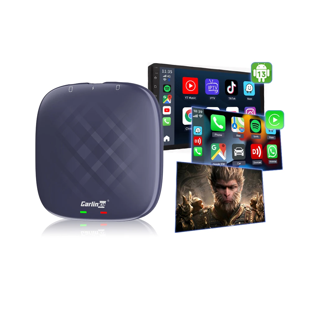 Portatil Carlinkit Android 13 4G 64Gb Wireless Carplay Adapter Sans Fil Tbox Plus Portatil Android Auto Ai Tv Game Box Youtub