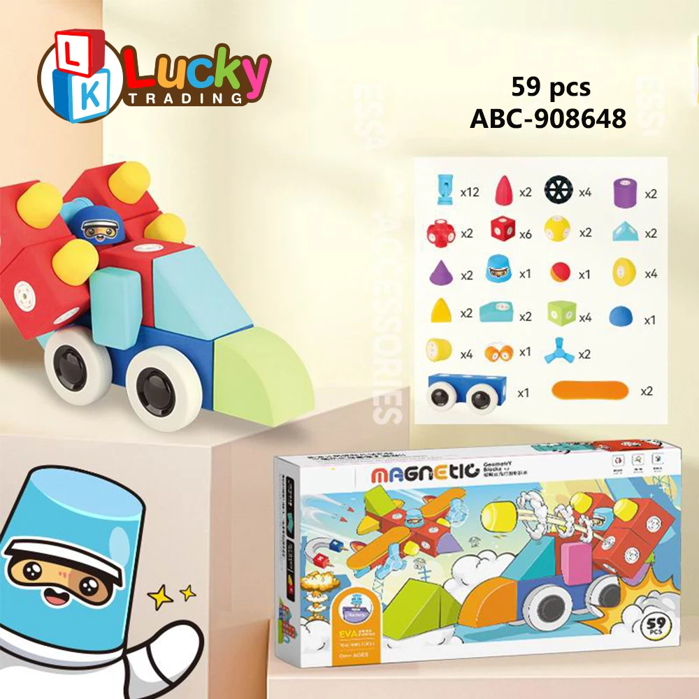 Magnetic Eva Foam Building Blocks Kids DIY Puzzle 3D Magnetic Bricks Toy Building Blocks Magnet Toy for Sale