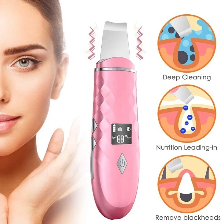 Biumart Skin Scrubber Portable Electric Face Skin Pore Cleaning Spatula Beauty Personal Care Machine For Vibration Exfoliating