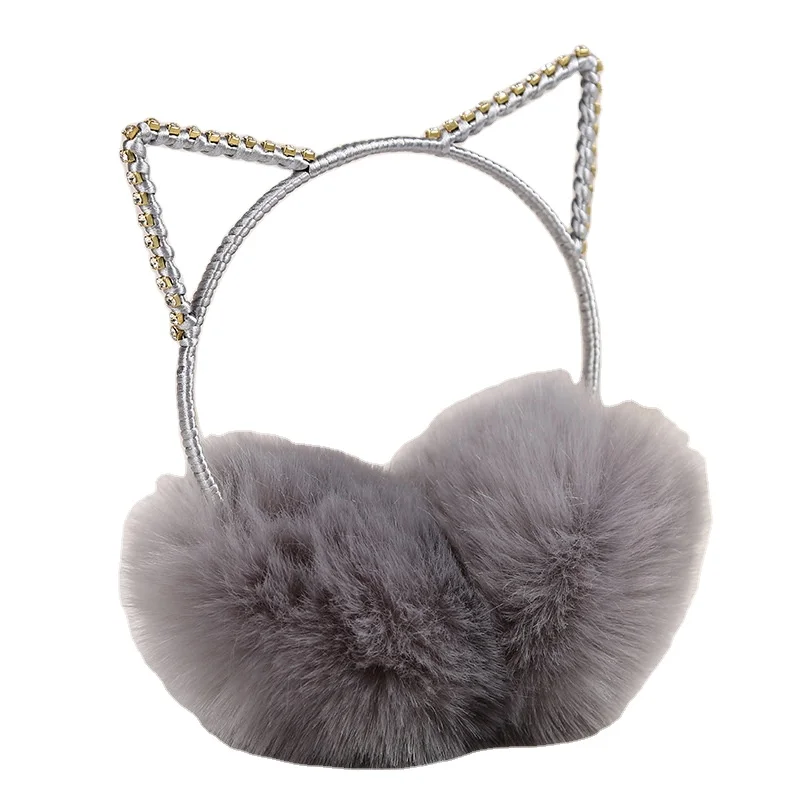 
Winter thick warm imitation fur integrated female cute cat ears muffs ear protector ear cover 