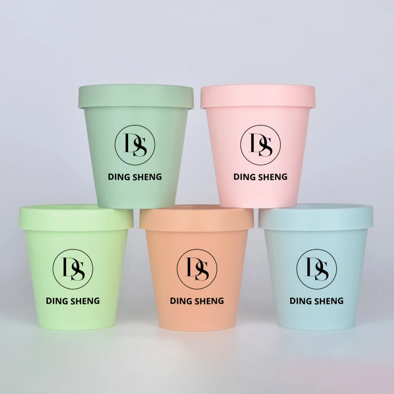 Бесплатный образец, 200 г 250 г, милый розовый скраб для лица и тела, контейнер для сливочного масла, пустая упаковка для крема, пластиковая банка с крышкой