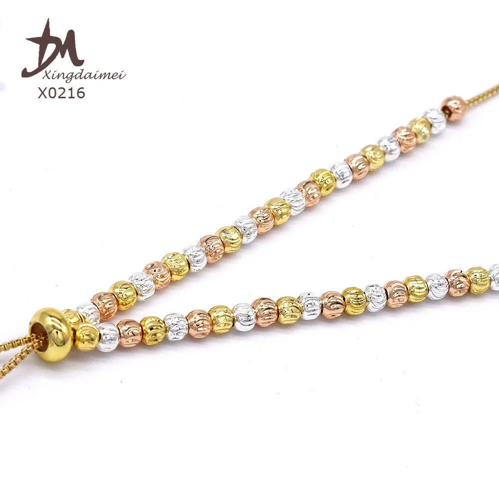 X0216  Wholesale latest design Luxury 3 color rosary Zircon cross necklace wood gold plated Rosary necklace