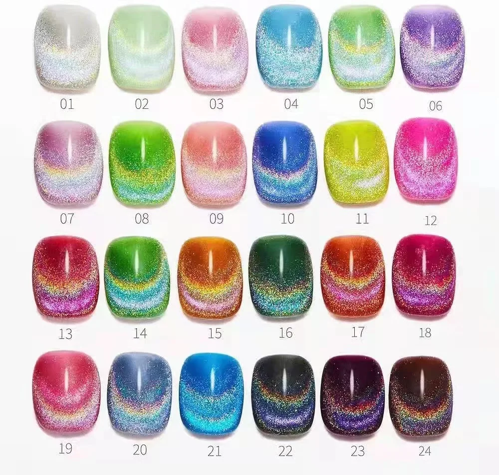 Magnetic Nail Polish Uv Holographic Cat Eye Nail Pigment Gel Polish Green Magic 9D Crystal Cat Eye Nail gel Polish