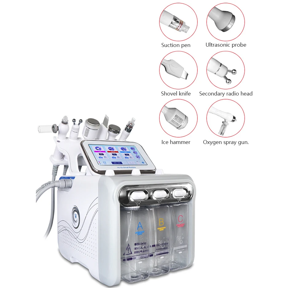 good feedback 6in1 portable hydro facial machine with diamond tip hydro facial aqua peel dermabrasion facial cleaning for salon