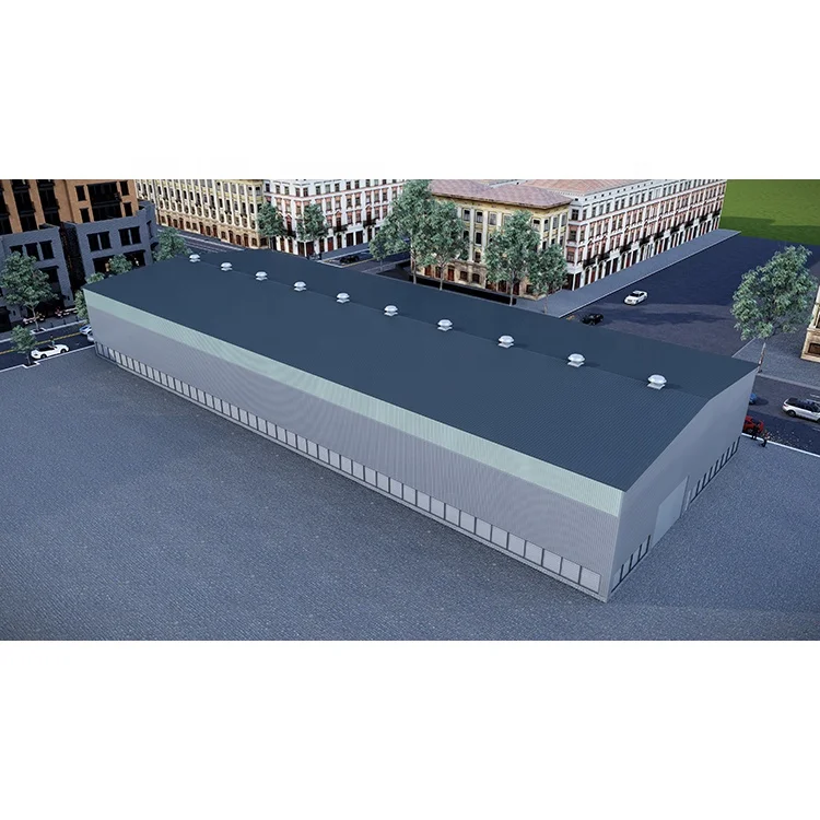 Metal frame steel structure factory prefabricated plant building with clear span design