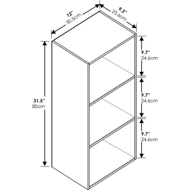 Home Office School Cabinet White 3 Tier  Cubes Unit durable Solid Wood Storage Rack Shelf Display Open Bookcases
