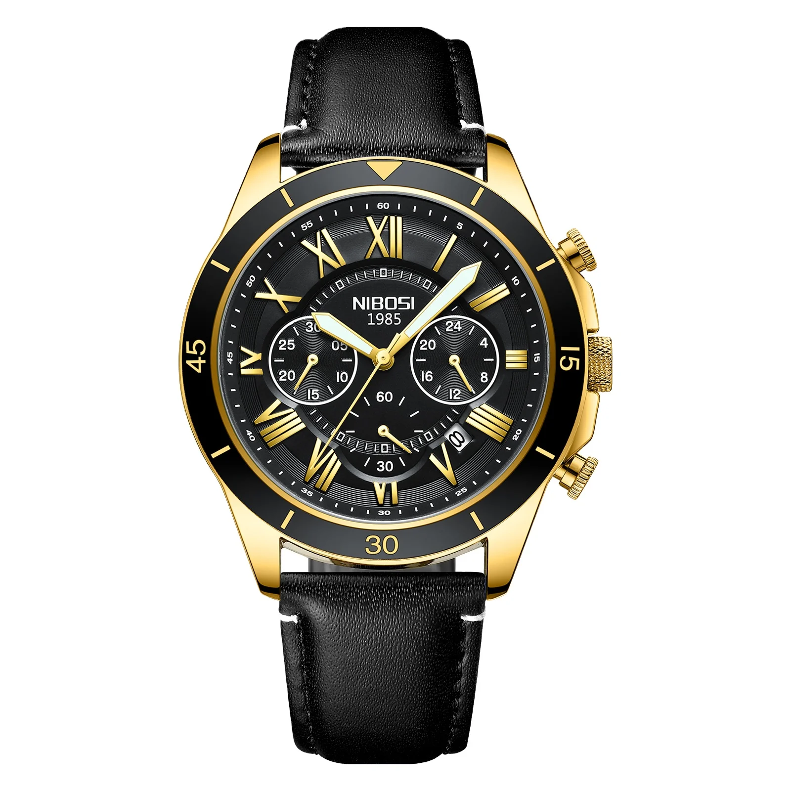 exquisite beauty Top brand 2652 multifunctional three eye 24-hour indicator alloy quartz movement water resistant watch for men