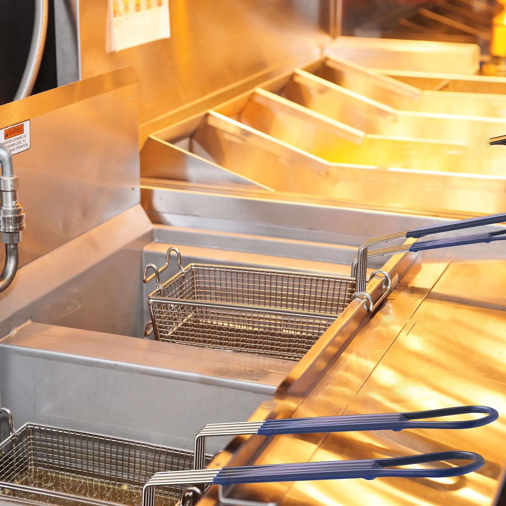 Encrypt Meshed Stainless Steel Fryer Basket Filter Net Fries Food Colander Strainers Durable Frying Basket