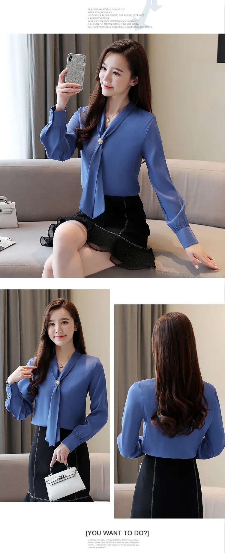 Hot Sale Loose Women Ladies Office Shirts Clothes Elegant Fashion Casual Shirts Blouse