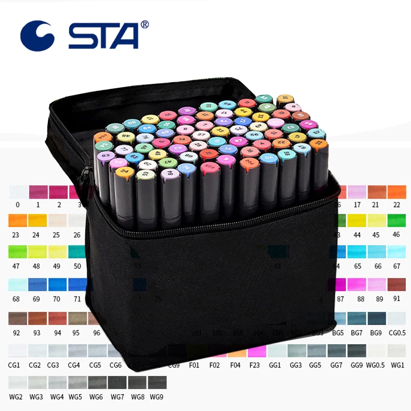 STA Double-Ended Marker Skin Tones Art Marker Set For Sketch Graphic Design Figures Cartoon Comic