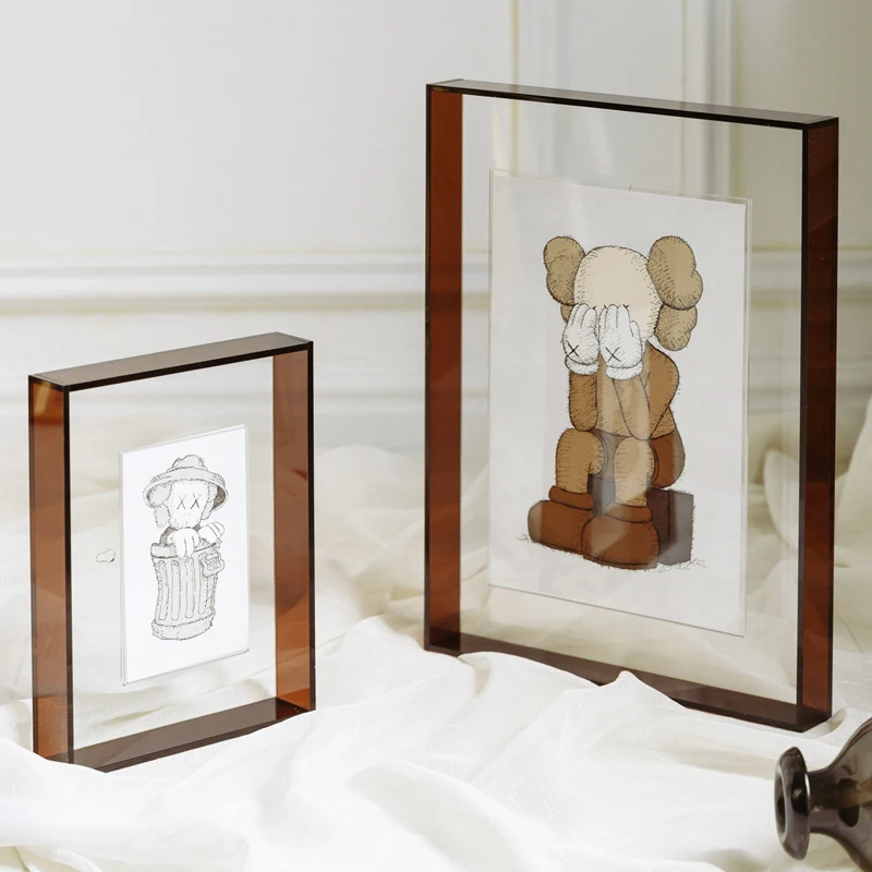 wholesale good quality DIY color acrylic transparent suspension magnetic photo picture frame