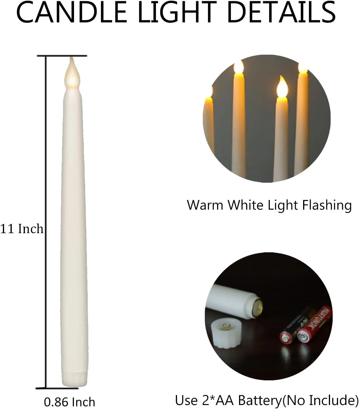 LED Flameless Taper Candles Flickering Battery Operated 3D Electric Long Candle Lights led candles with remote control