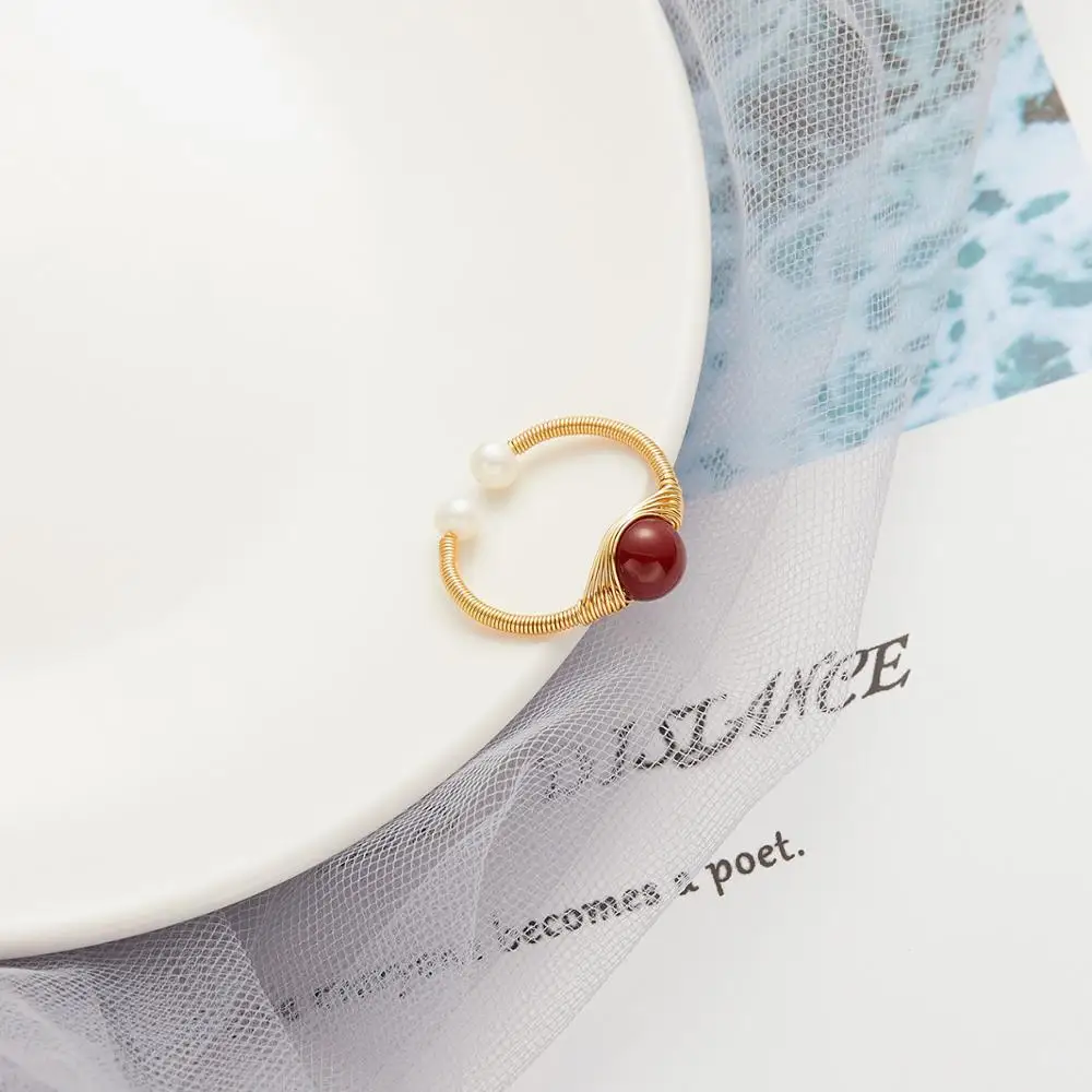 Jewelry Accessories Vendors Custom Coral Stone Ring For Rings Jewelry Women