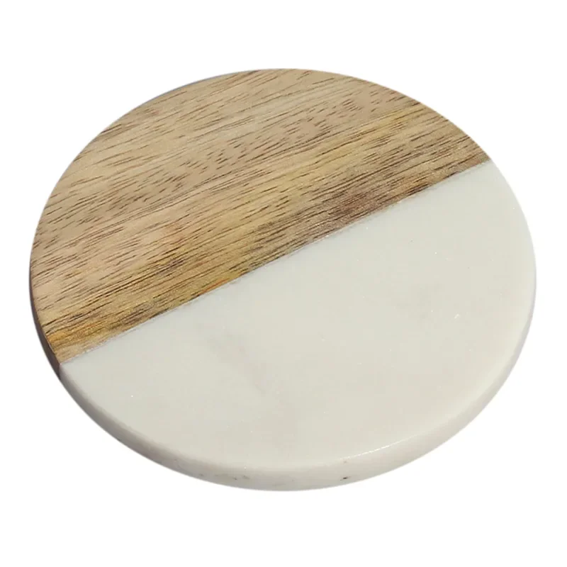 Acadia Wood Board with Coasters Factory Supply 4 Inch Natural Cup Mat