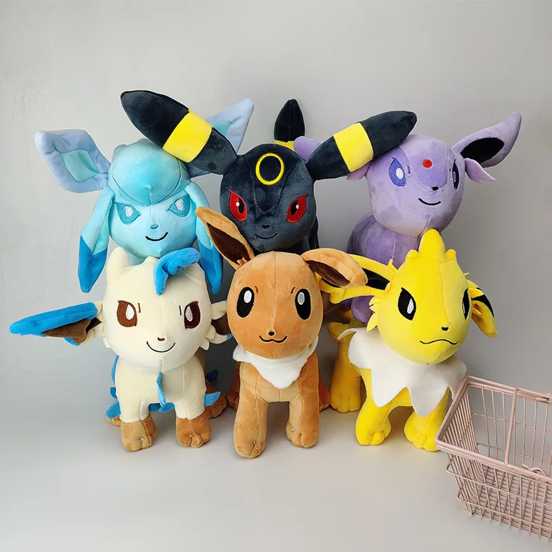 Anime Pokemon Character Standing Posture Eevee Plush Doll Anime Plush Toy Claw Machine Doll