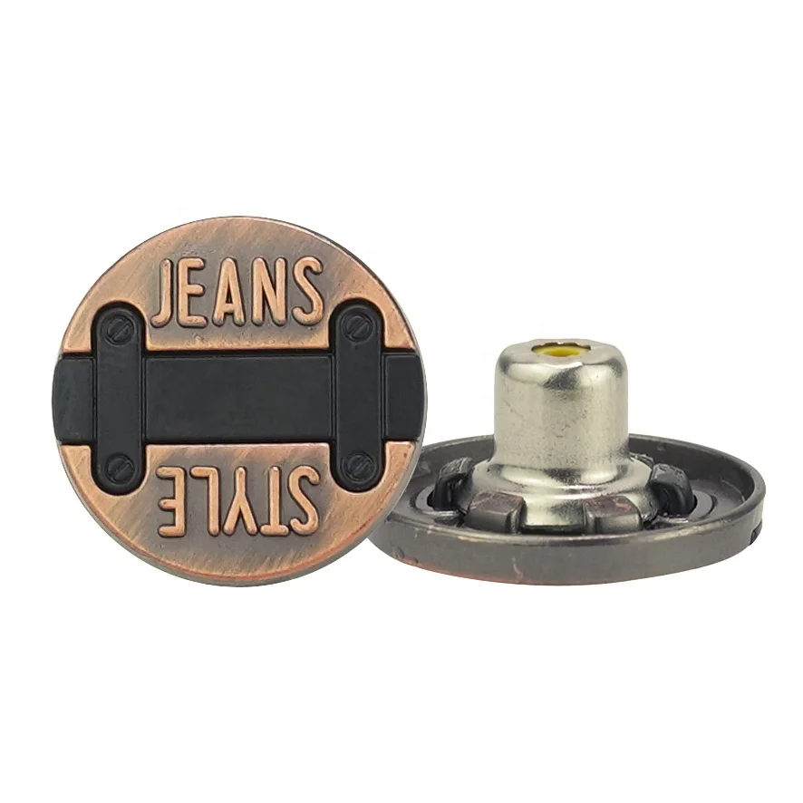 Jinyi Button OEM ODM Classic Logo Design Custom Vintage Denim Buttons Jeans Button and Rivets