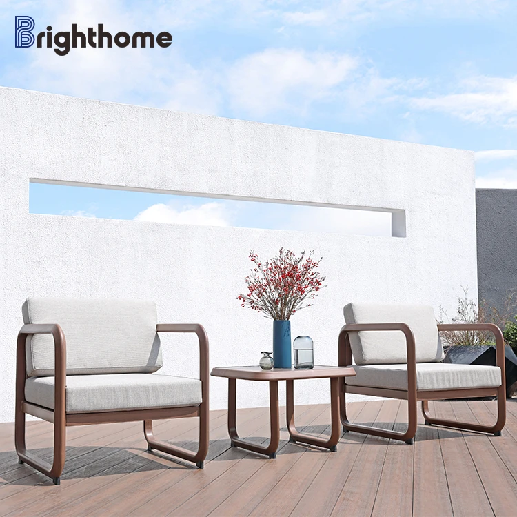 Brighthome New Single Sofa And Side Table Set Waterproof Outdoor Garden Sofa Set Luxury Modern Outdoor Furniture For Garden