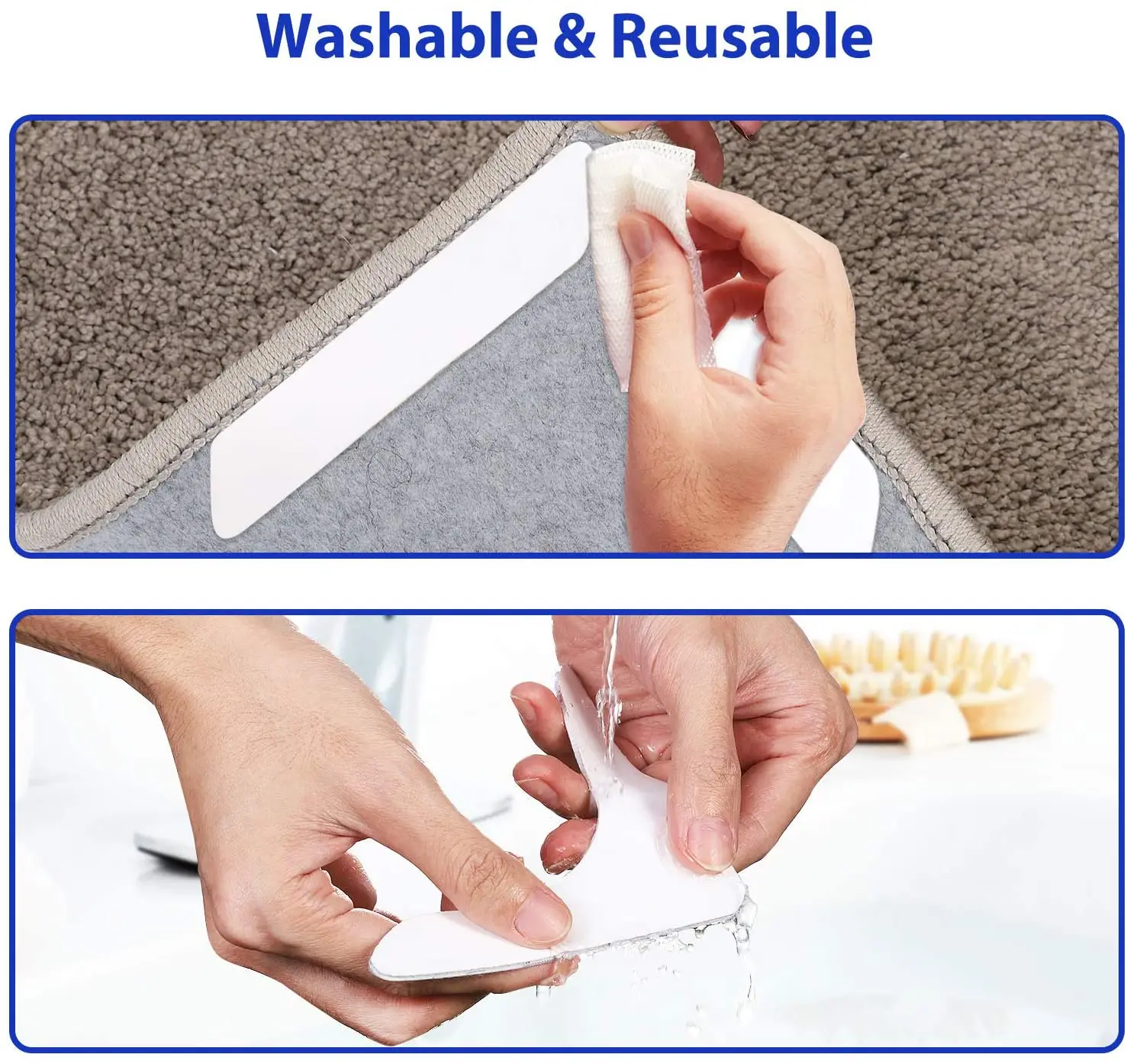 Rug Carpet Mat Grippers Non Slip Anti Skid Gripper Reusable Washable Silicone Grip