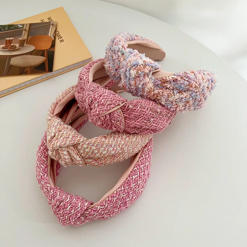 Fashion hairband retro versatile women hair accessories spring pink knotted headband