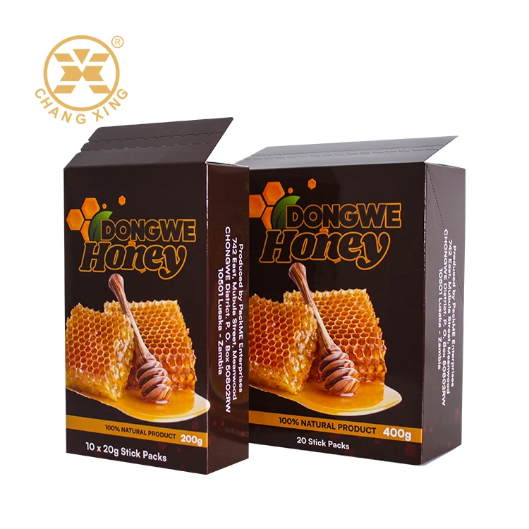 Складная коробка для упаковки медовых палочек, 200 г, 400 г