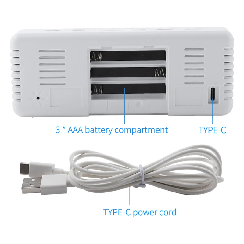 Wall Mounted Led Only Digital Table Bed Alarm Bedside Clocks Bedroom Minimal Modern Small Mini Clock