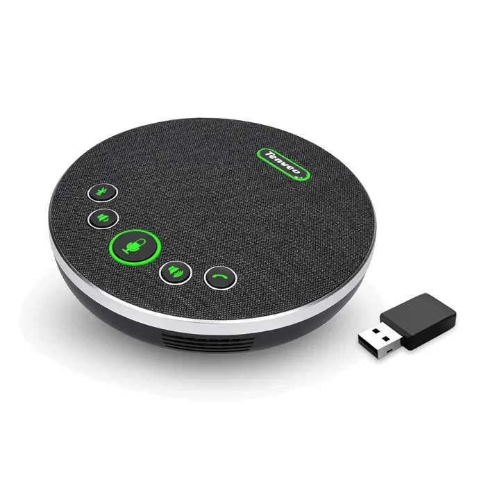 Portable USB Conference Speakerphone BT 5.0 omnidirectional 360 degree with 2 speaker for conference home work and person used