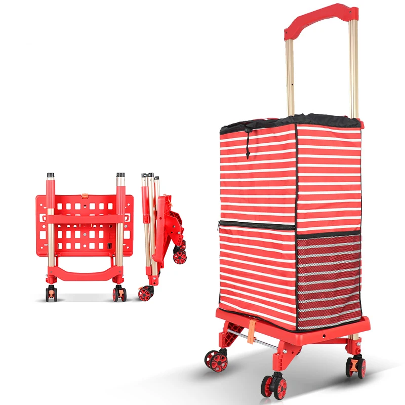 Baoyu Factory Push Tool Trolley Cart Supermarket Logistic Trolley Personal Shopping Cart