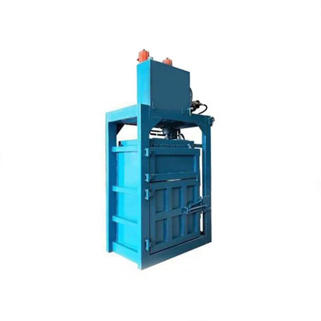 Small multi-functional vertical hydraulic waste paper baler can plastic bottle compression block strapping machine