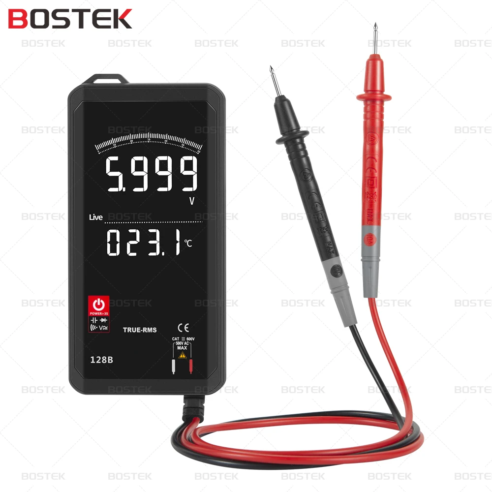 Интеллектуальные карманные мультиметры BOSTEK 128 тип телефона 6000 отсчетов Автоматический диапазон сенсорное