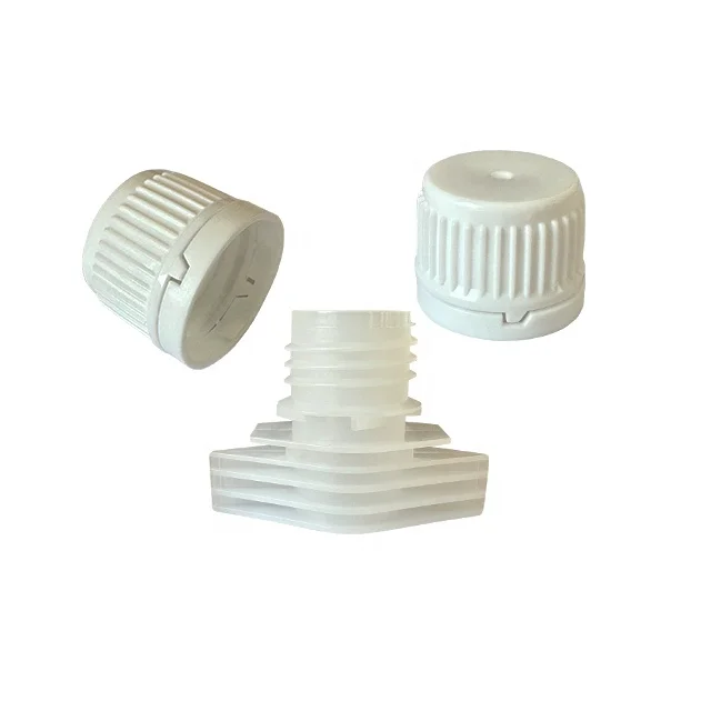 9.6mm 11mm 13mm 15mm 20mm 24mm 33mm 40mm plastic fitment spout and cap nozzle lid without tamper lock for spout pouch packaging