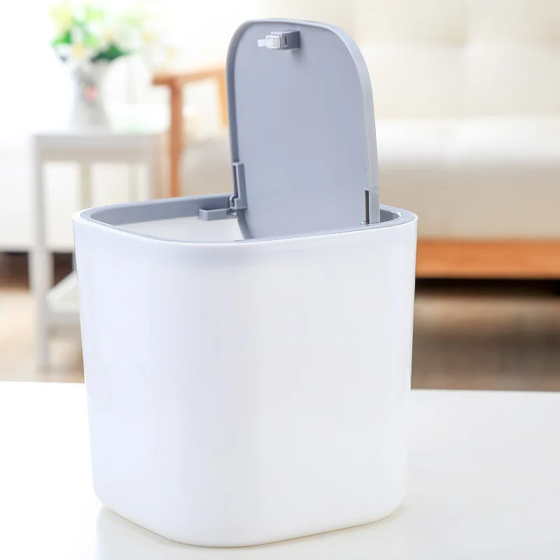Household office Plastic Storage Kitchen cute desktop waste paper bin kitchen table small mini trash can