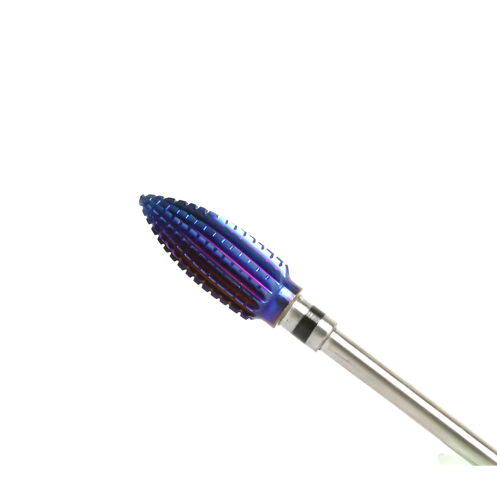 Purple Tungsten Steel Carbide Purple Coating Cuticle Clean Nail Drill Bits Tornado Carbide Bit Milling Cutters CO-TB017