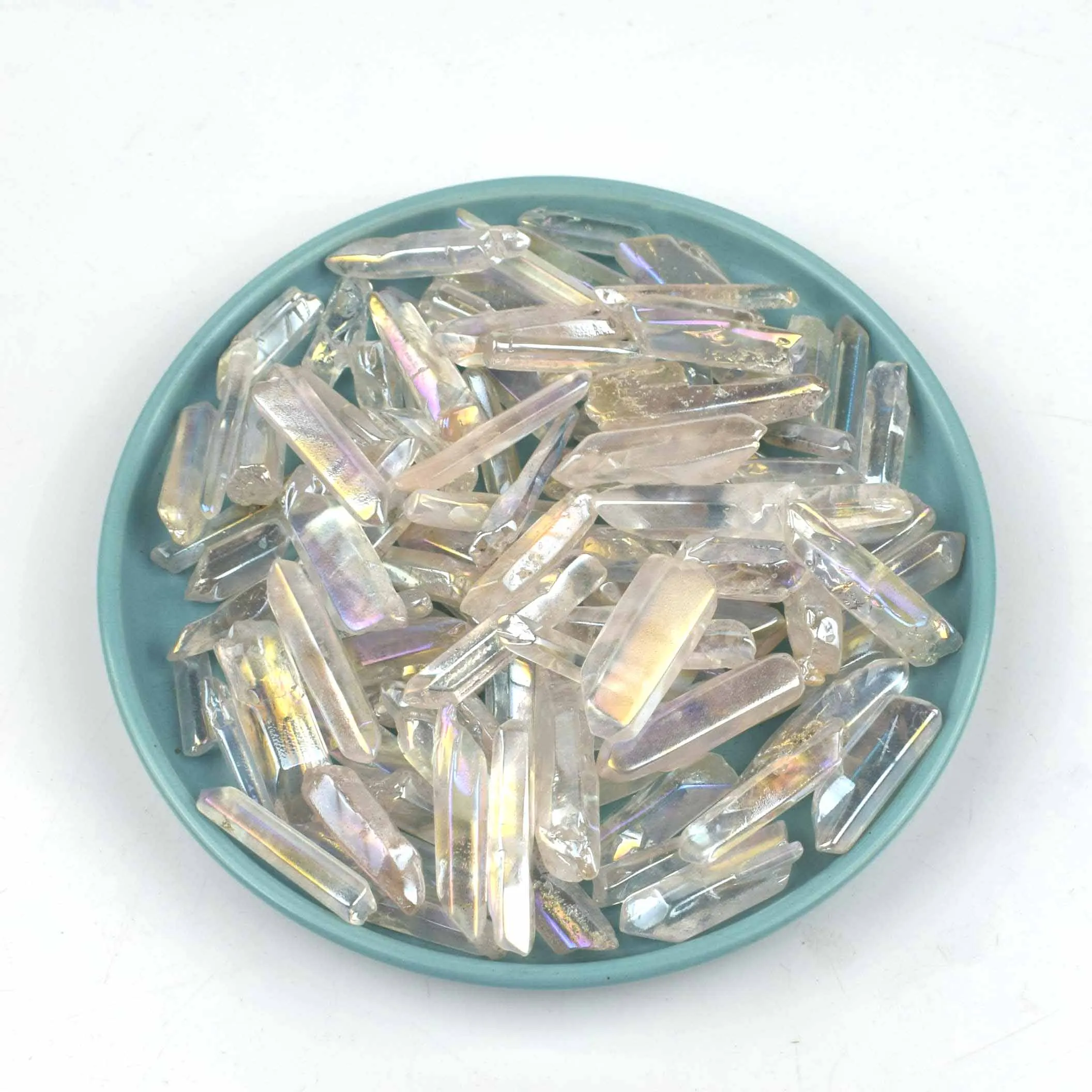 Wholesale Natural Crystal Polished Stones Angel Aura Clear Quartz Crystal Point Wand