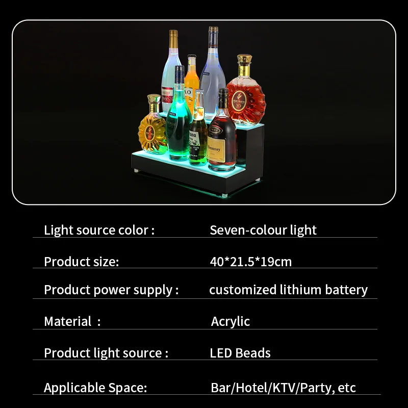 Custom LED Lighted Liquor Bar Bottle Display Nightclub bar LED lighted wine bottle display stand Led Bottle Presenter