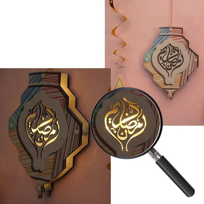 Amazon Muslim ramadan and eid decoration LED ramadan kareem lantern craft decoration ramadan