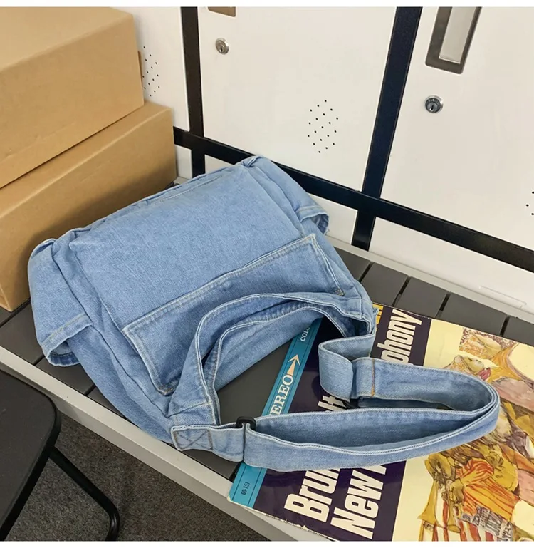 Custom Large Capacity Purse Jean Crossbody Tote Handbags Shoulder Denim Bags