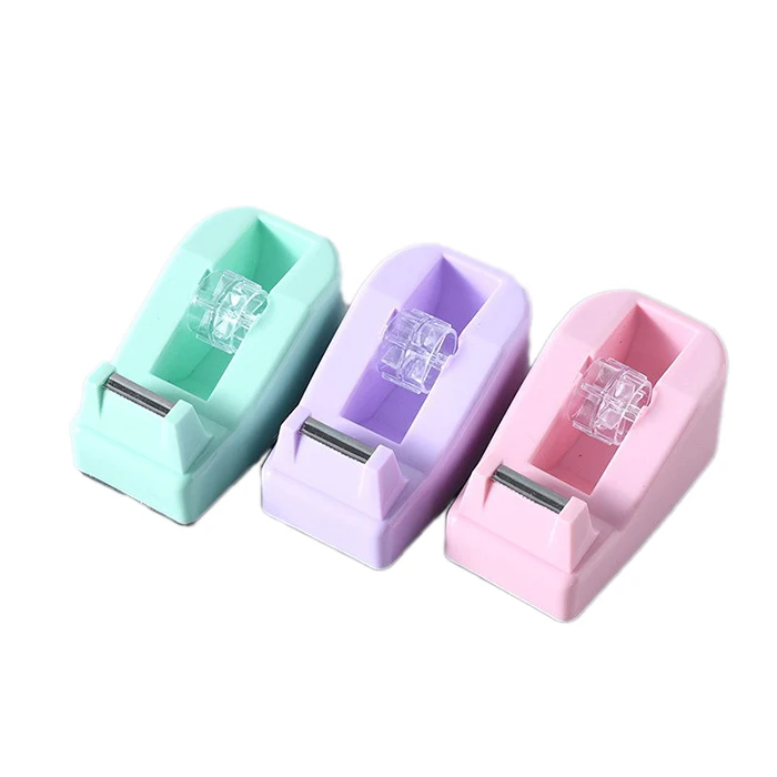 Small mini macaron colors plastic transparent washi tape dispenser holder